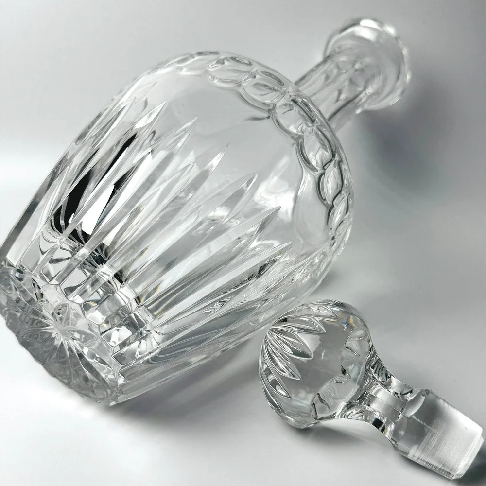 Vintage Cut Crystal Decanter Glass Stopper Whiskey Liquor Barware over 12